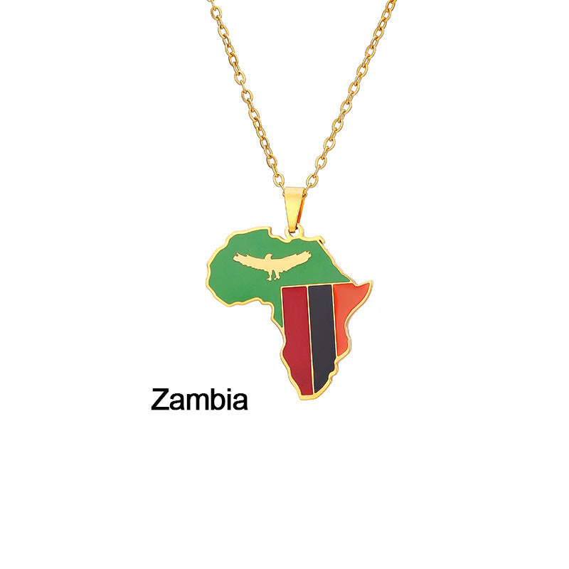 Africa Map Pendant Necklace