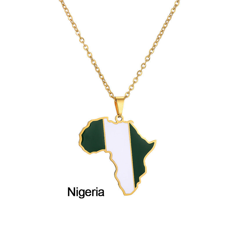 Africa Map Pendant Necklace