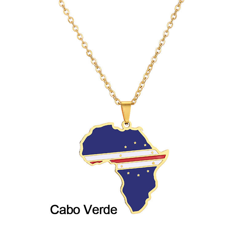 Africa Map Pendant Necklace