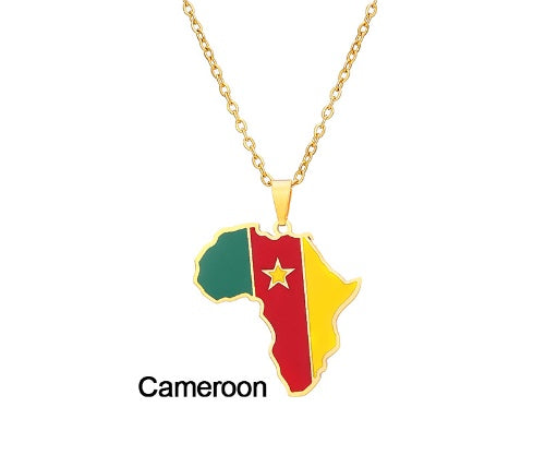 Africa Map Pendant Necklace