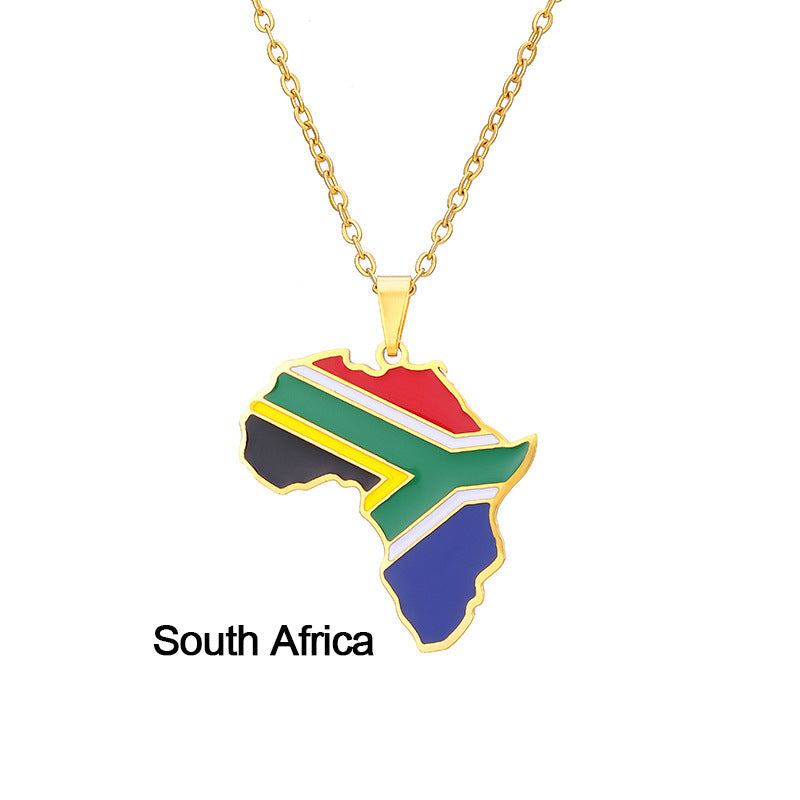 Africa Map Pendant Necklace