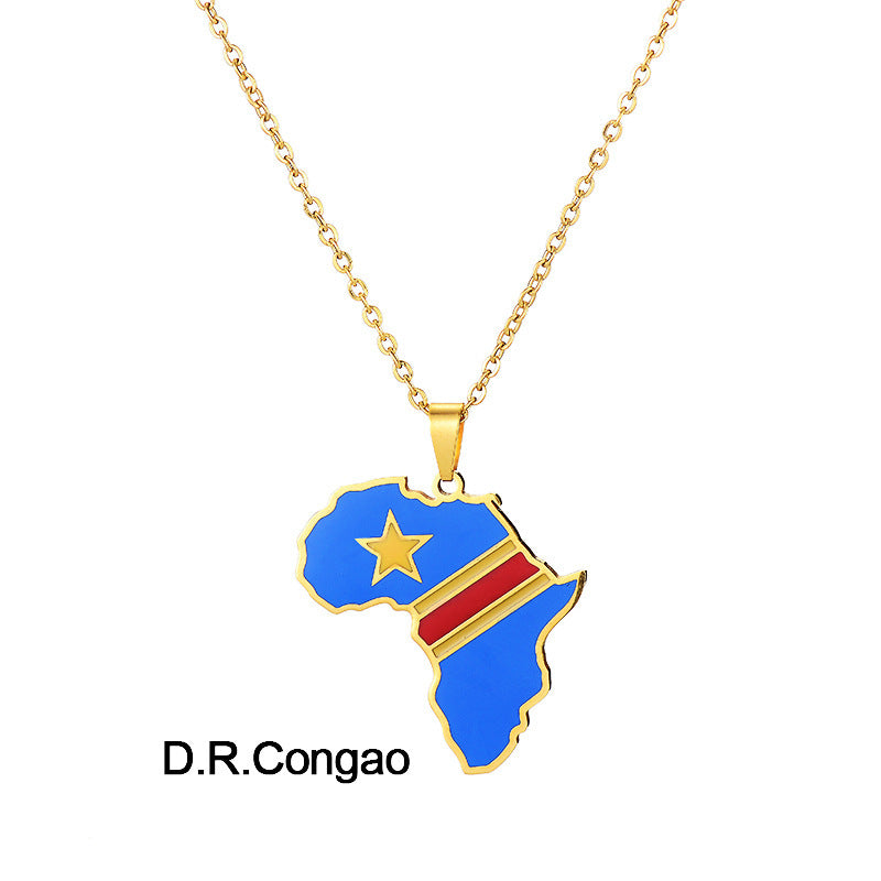 Africa Map Pendant Necklace