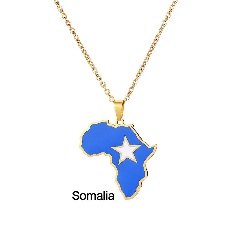 Africa Map Pendant Necklace