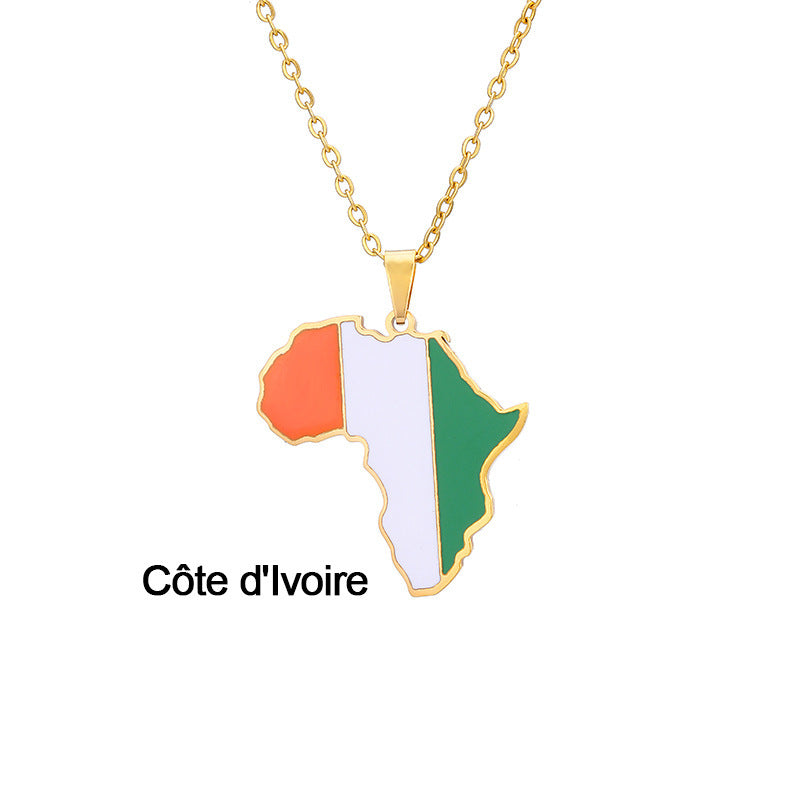 Africa Map Pendant Necklace