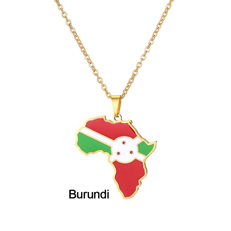 Africa Map Pendant Necklace