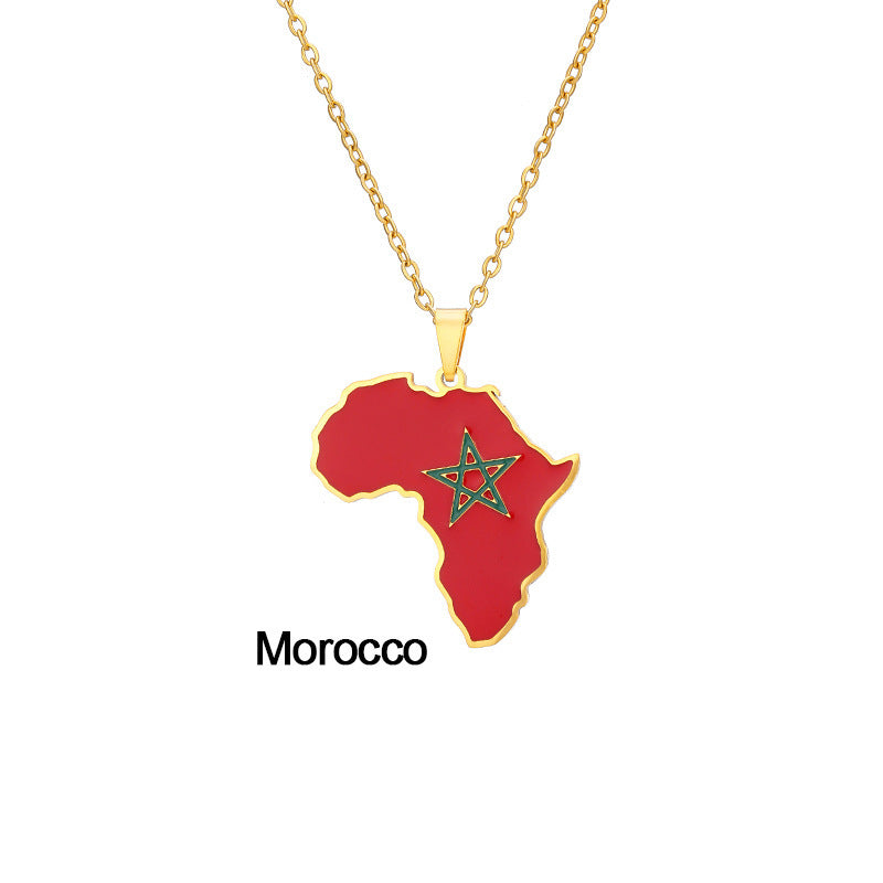 Africa Map Pendant Necklace