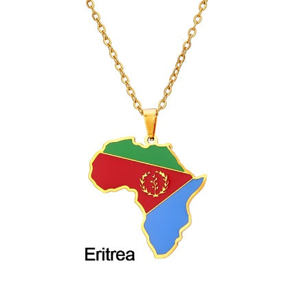 Africa Map Pendant Necklace