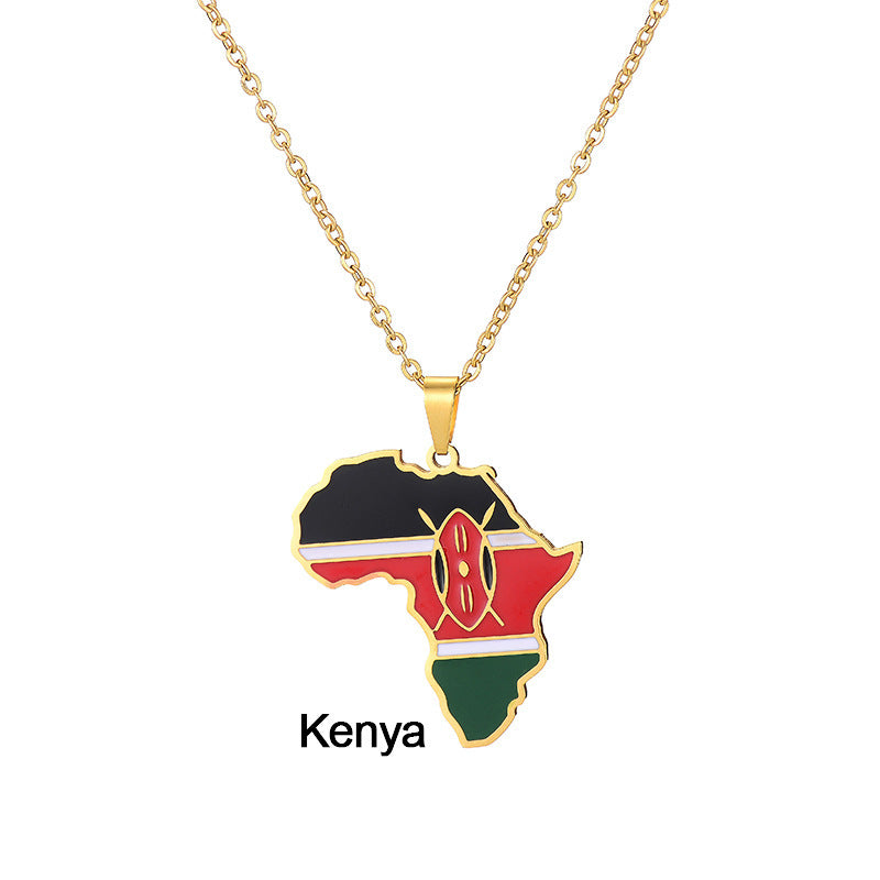 Africa Map Pendant Necklace