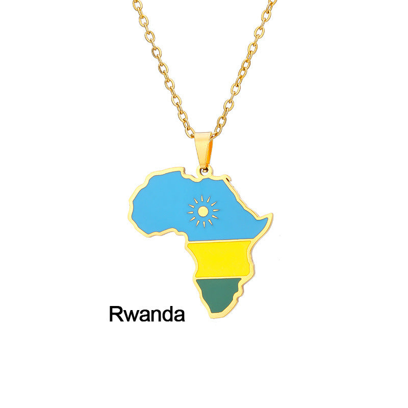 Africa Map Pendant Necklace