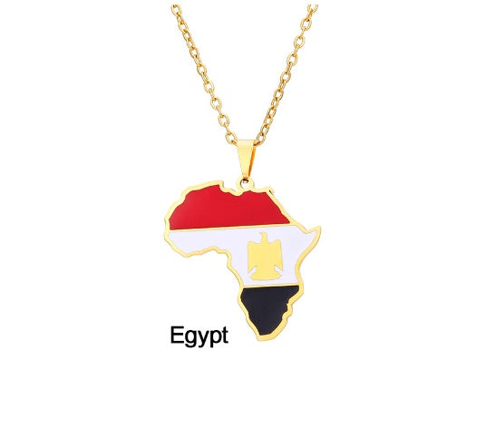 Africa Map Pendant Necklace