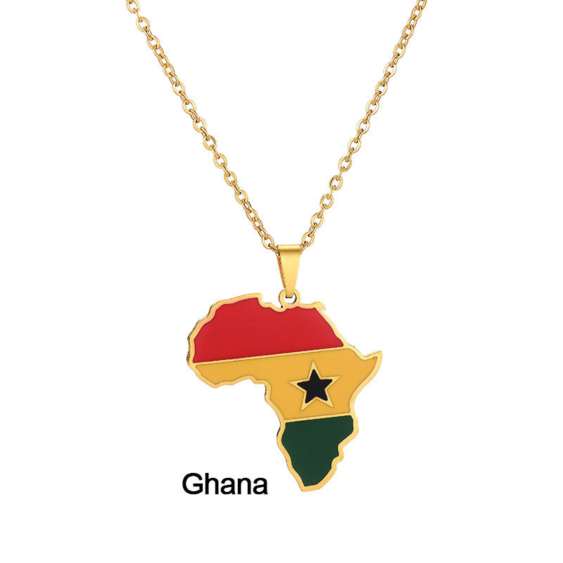 Africa Map Pendant Necklace